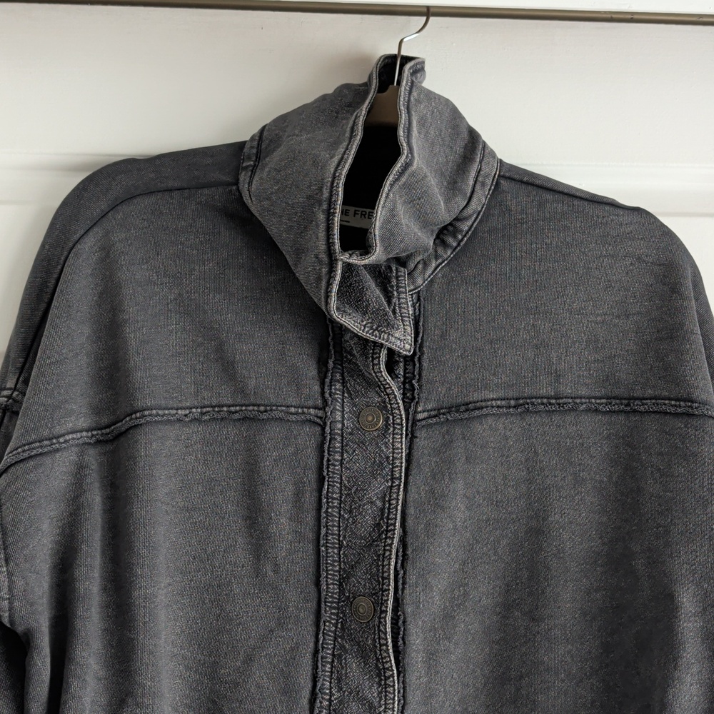 We The Free Charcoal Button-Up Jacket - Picture 3 of 6
